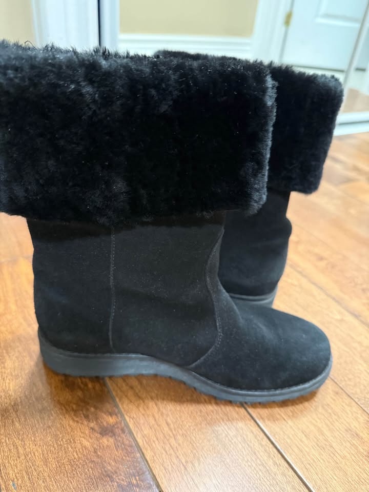 Palmroth Black Suede Furry Boots - photo 5