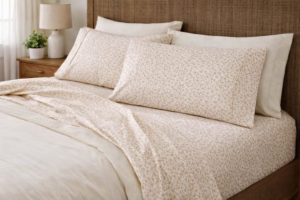 NEW Home Decorators 4-PC Full Sheet Set (Green Pattern) 🛏🏆