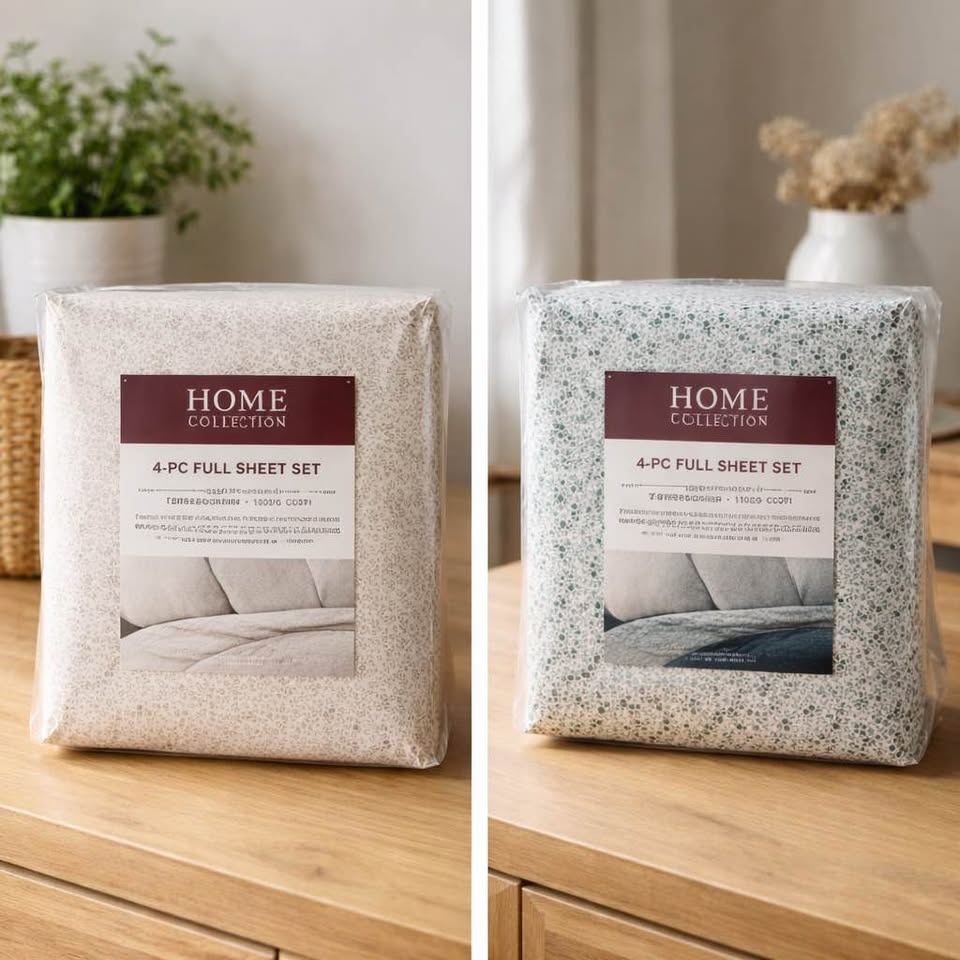 NEW Home Decorators 4-PC Full Sheet Set (Green Pattern) 🛏🏆 - photo 3