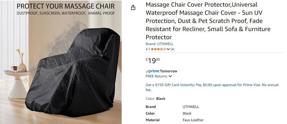 New~Massage Chair Cover, Universal, Waterproof, Dust, Pet - photo 3