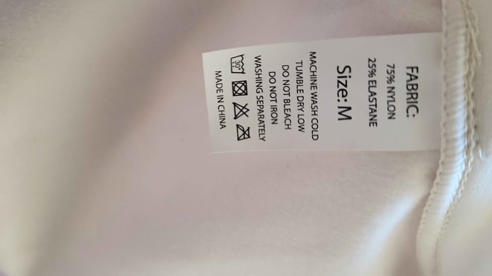 White long sleeve full body jumpsuit size M zipper front - photo 3