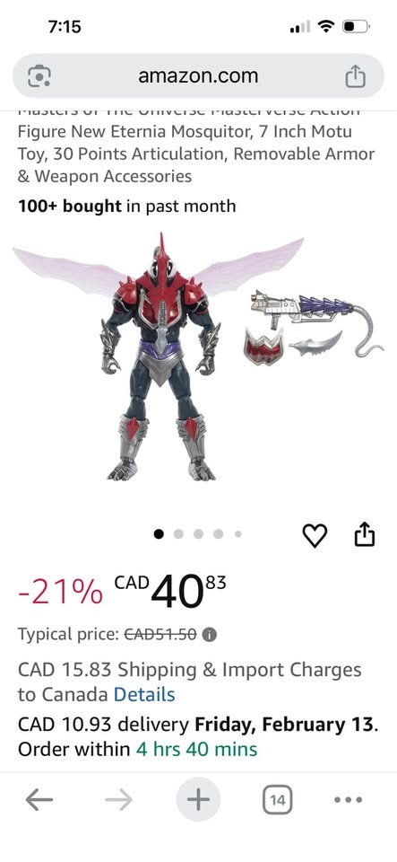 Masters of the Universe Masterverse Mosquitor Action Figure - photo 3