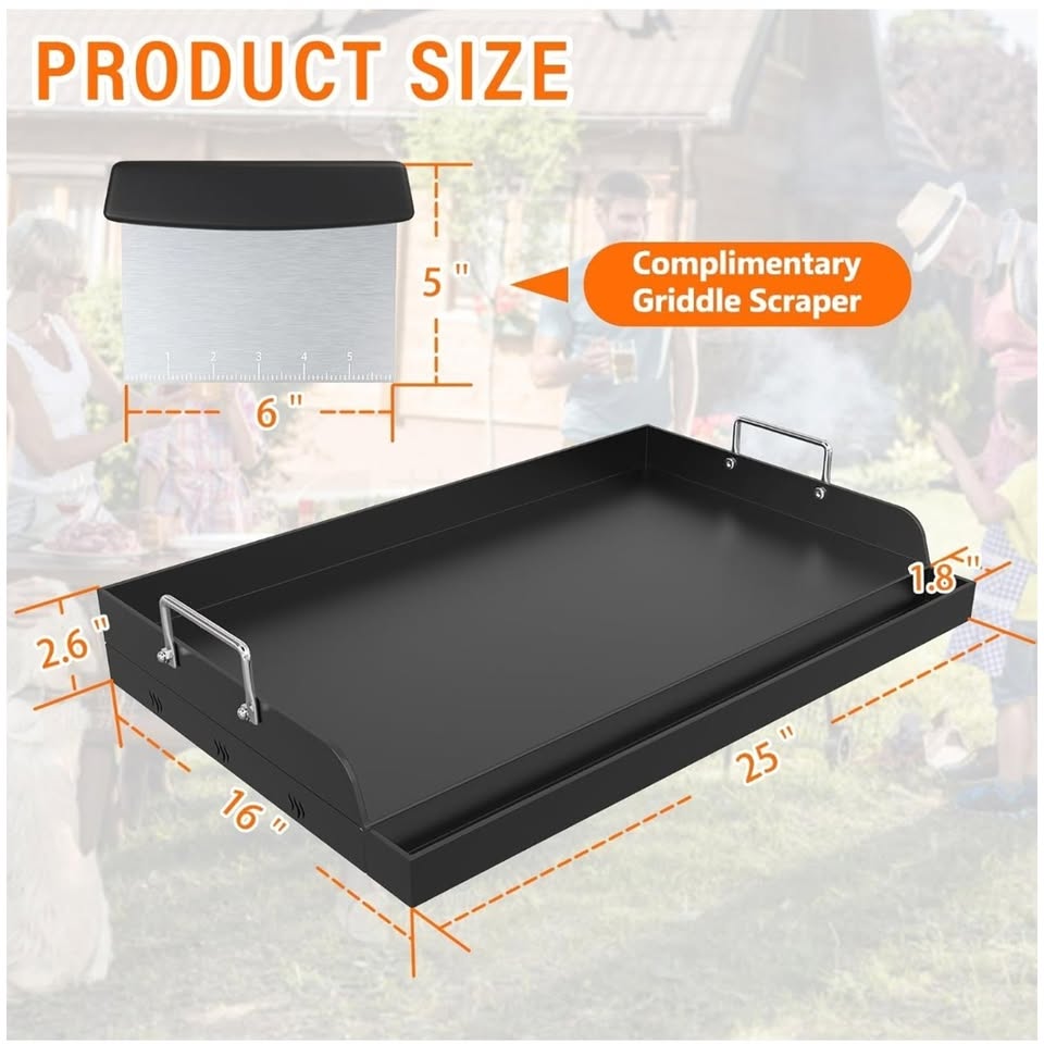 25"×16" Nonstick Universal Griddle for Gas Grill - photo 3