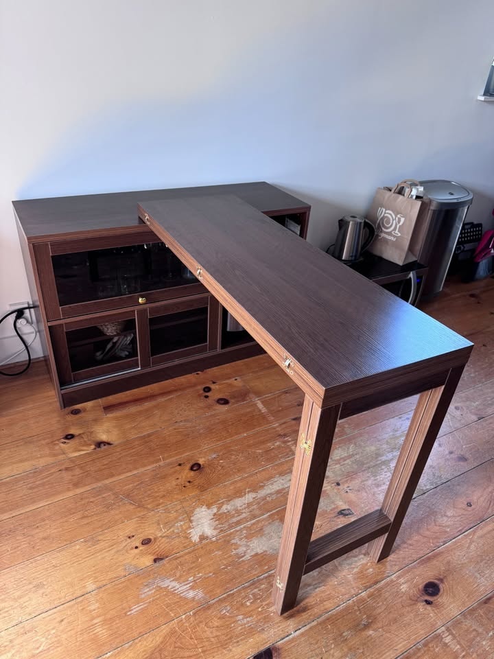 Storage Dining Table - Foldable Table Top & Cabinet - Small Spac - photo 4