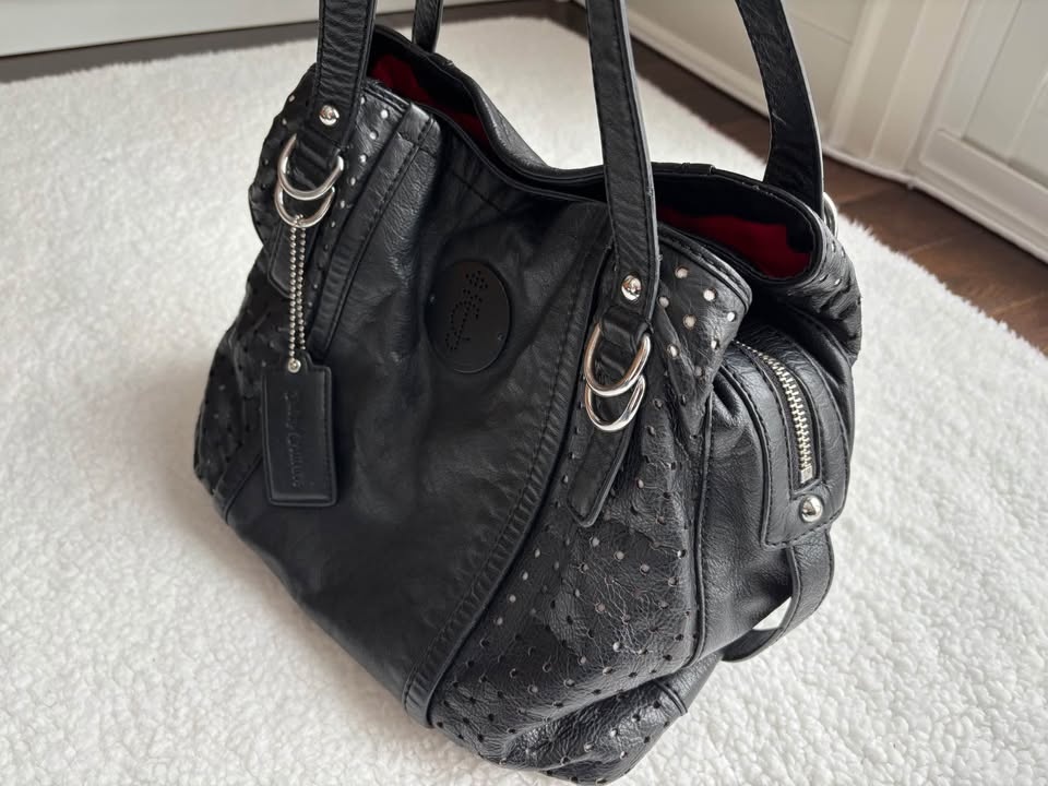 RARE Vintage Y2K Juicy Couture Black Leather Shoulder Bag - photo 3