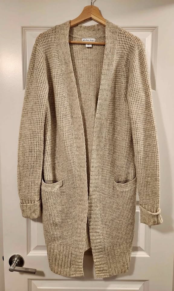 London Kaye Waffle Knit Cardigan - Size L (Fits Smaller)