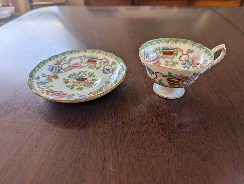 RARE Vintage Hammersley & Co Chinoiserie Teacup & Saucer - photo 2