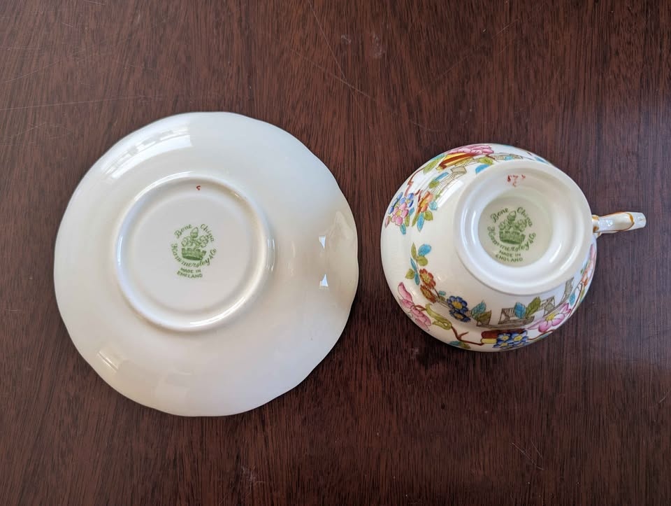 RARE Vintage Hammersley & Co Chinoiserie Teacup & Saucer - photo 3