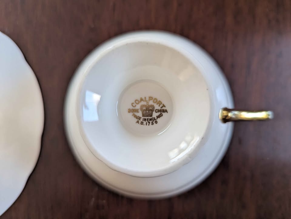 Vintage Coalport Golden Iris Bone China Teacup and Saucer - photo 3