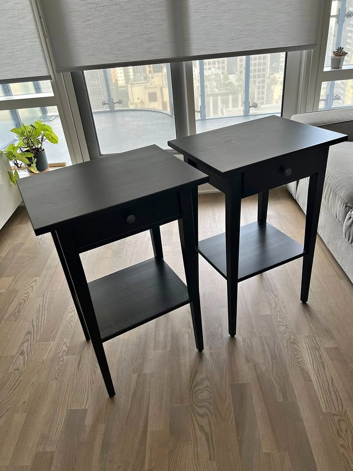 IKEA HEMNES Nightstand (Set of 2) – Black-Brown