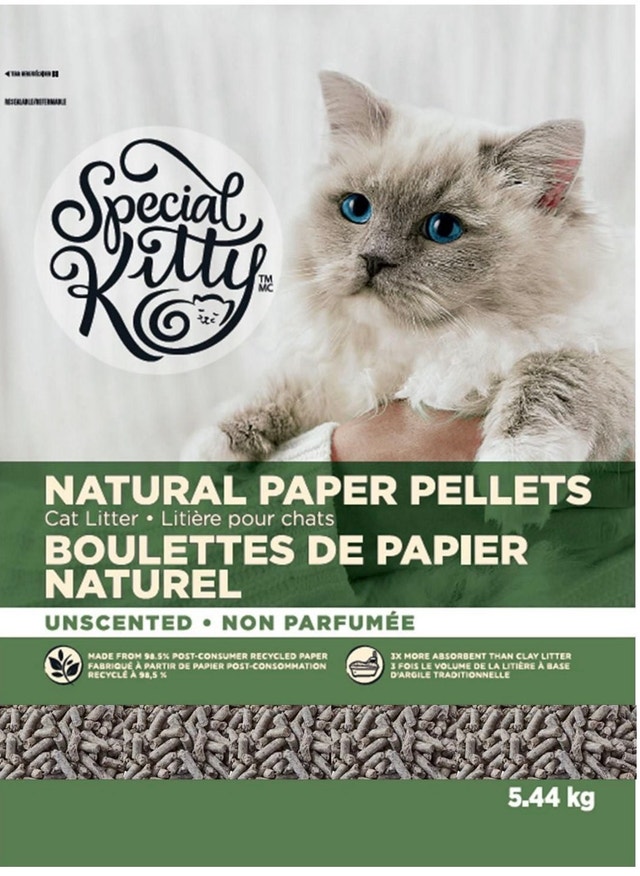 3 bags Special Kitty Recycled Paper Cat Litter - 5.44kg