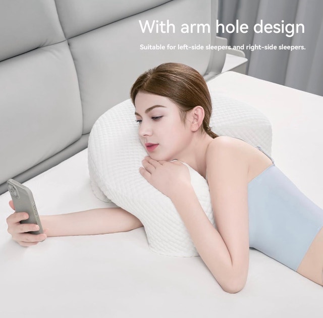 Side Sleeping Pillow with Arm Holes - Ergonomic - photo 3
