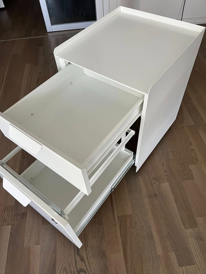 IKEA TROTTEN Drawer Unit on Casters – White, Like New - photo 2