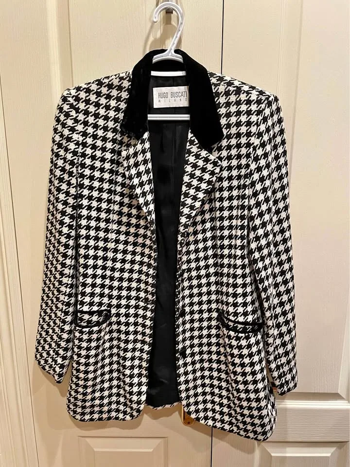 Hugo Buscati Milan Houndstooth Blazer Size 10 thumbnail