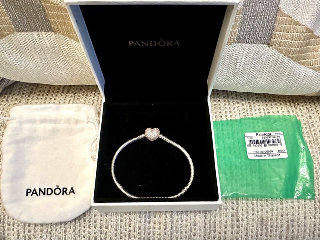 Pandora Moments Heart Clasp Snake Chain Charm Bracelet - photo 3
