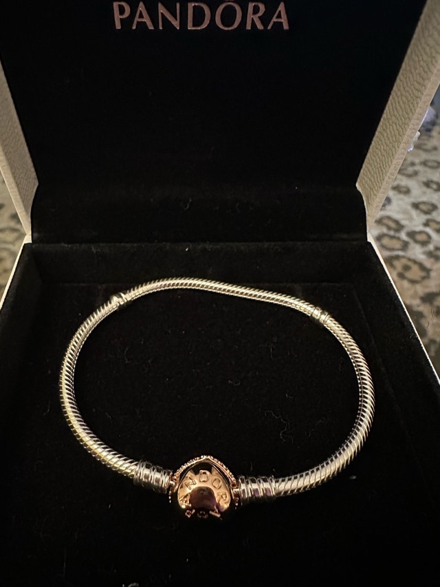 Pandora Moments Heart Clasp Snake Chain Charm Bracelet - photo 4