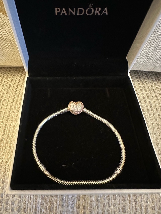 Pandora Moments Heart Clasp Snake Chain Charm Bracelet - photo 5