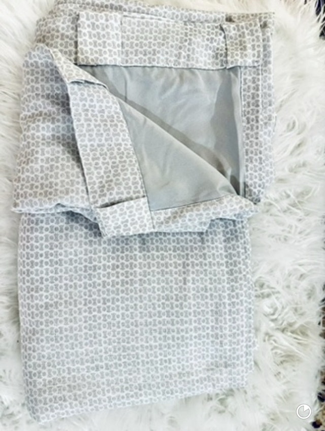 Grey & White Blackout Curtain Panels