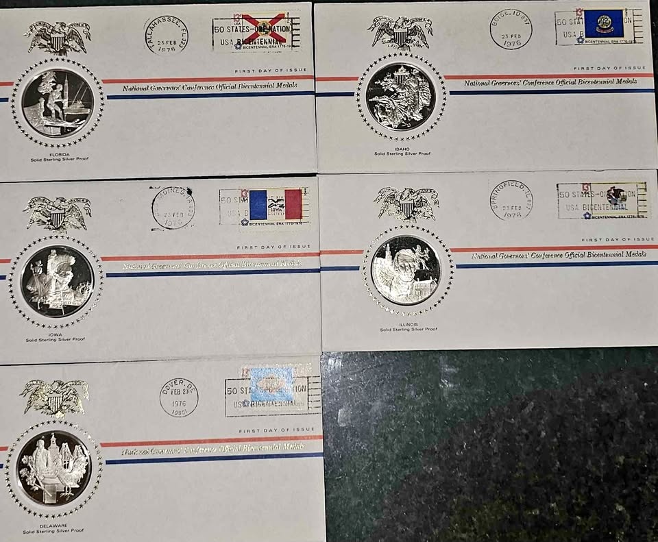 1976 .925 Pure Governors Medals by Franklin Mint