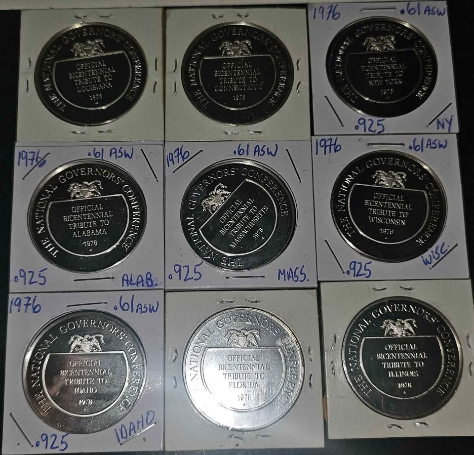 1976 .925 Pure Governors Medals by Franklin Mint - photo 4