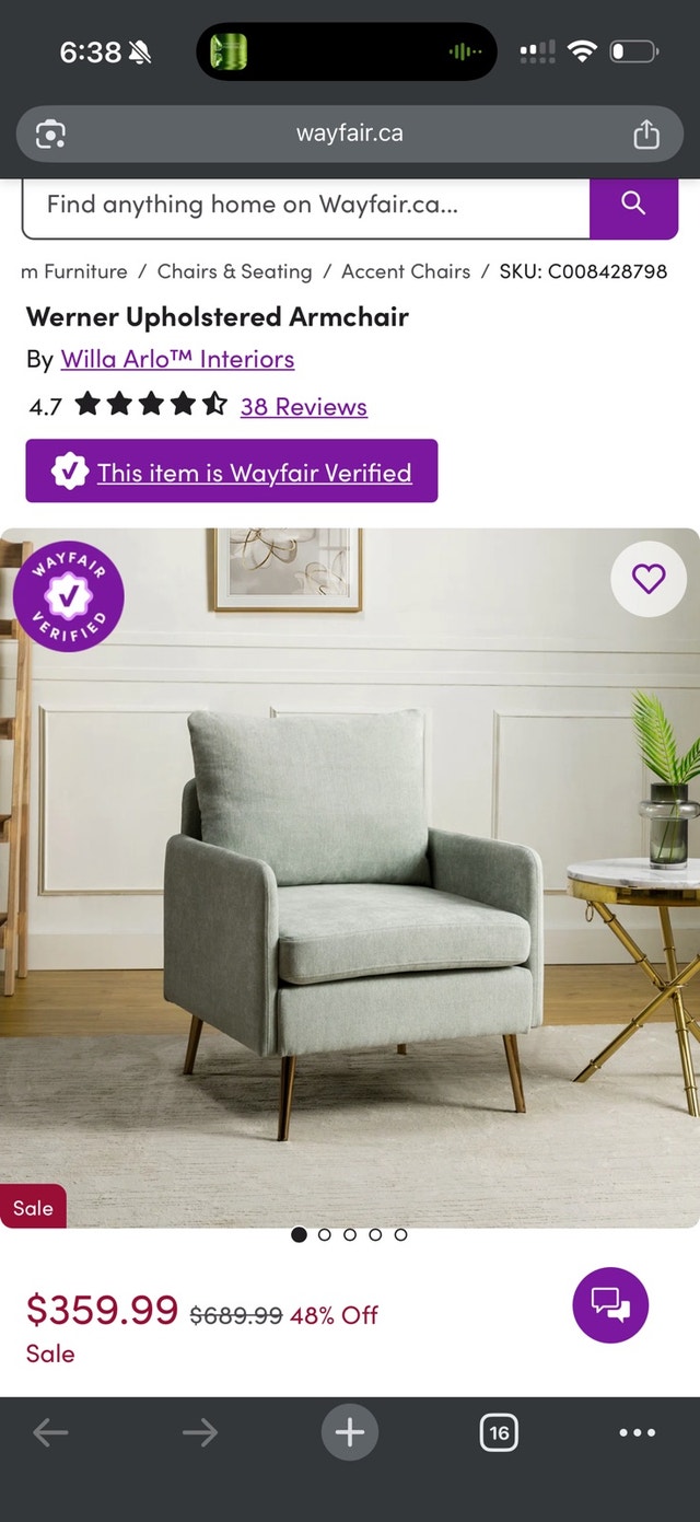 Brand New Accent Armchair – Wayfair – New in Box - photo 5