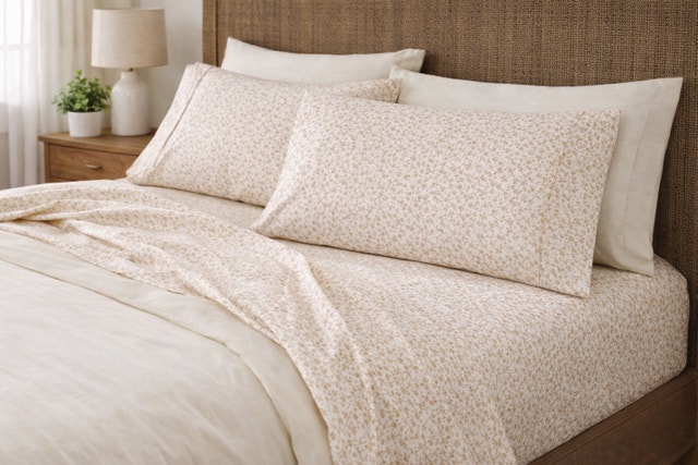 Home Decorators 4-PC Full Sheet Set - Green Pattern
