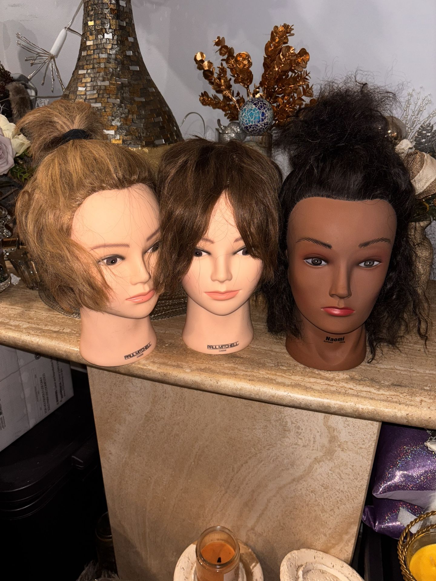 3 Cosmetology Mannequin Heads - As Is