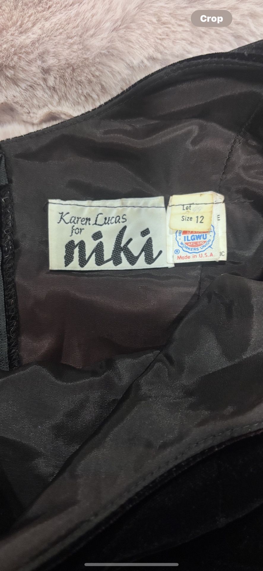 Vintage Karen Lucas for Niki Black Velvet Dress | Size 12 | Made - photo 5
