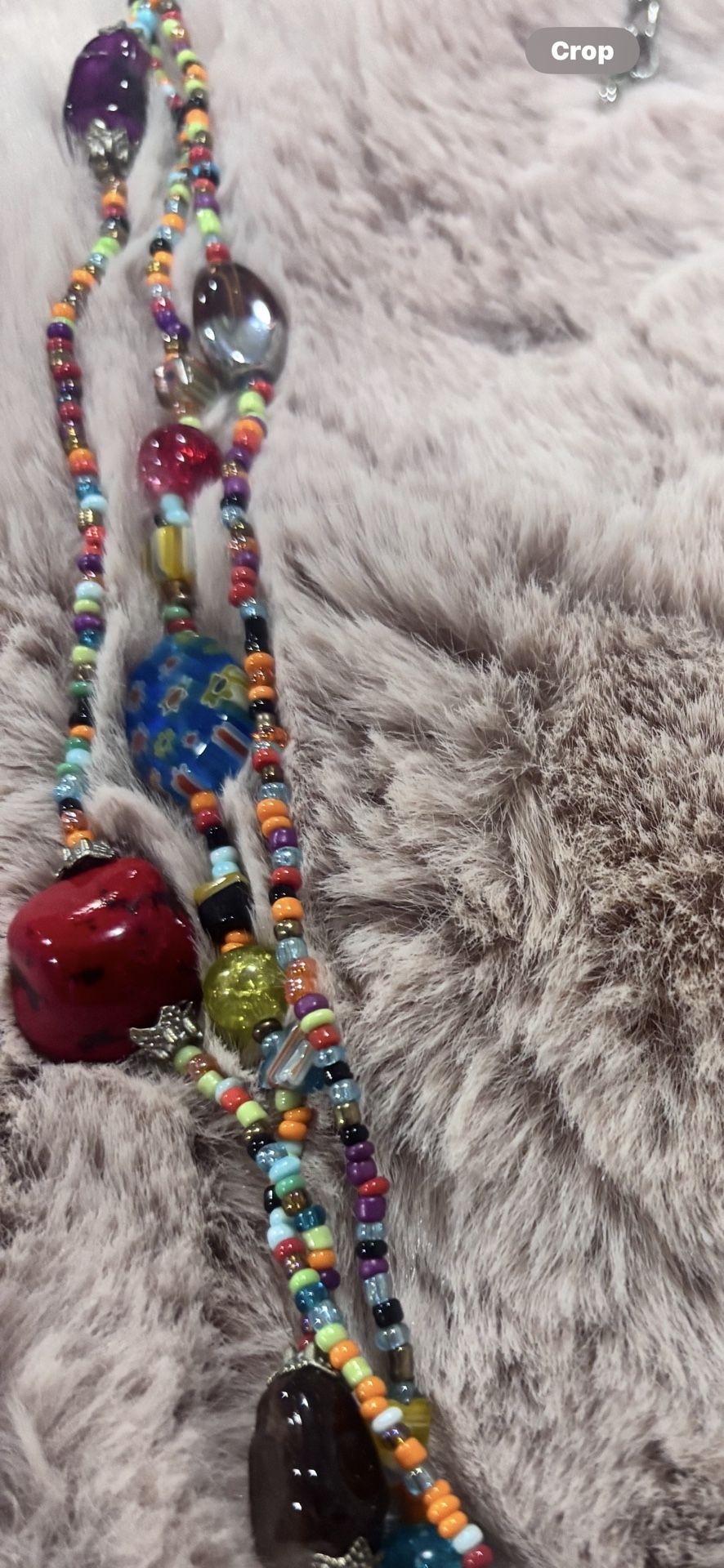 Handmade Boho Multi-Strand Beaded Statement Necklace - photo 4