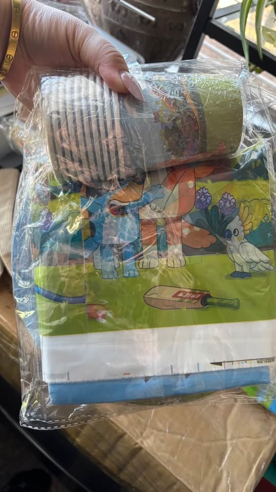 BNIB Bluey Theme Plates, Cups, Napkins & Table Cover (30 ppl) - photo 2