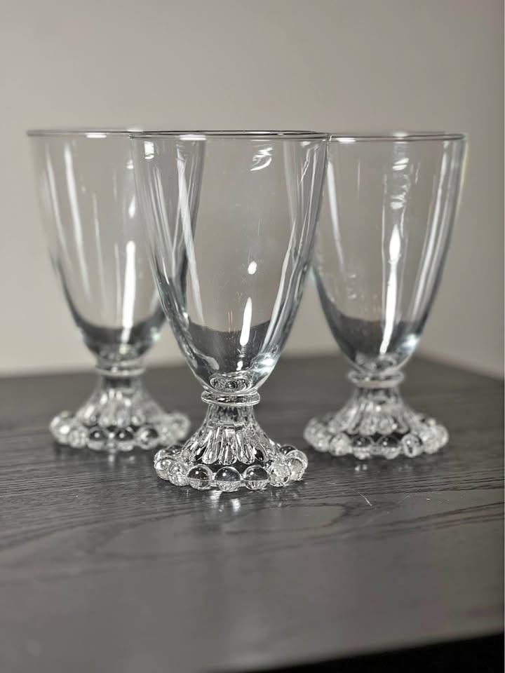 Vintage Anchor Hocking Boopie Footed Glasses - Set of 3