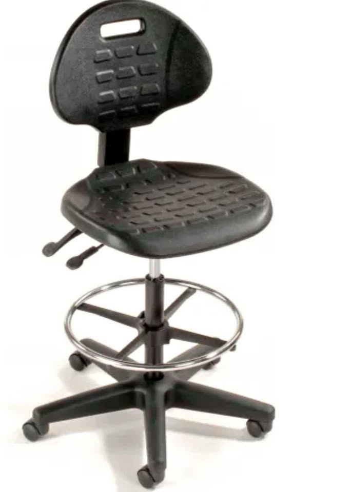 Global Industrial Black 5-Way Adjustable Ergonomic Stool
