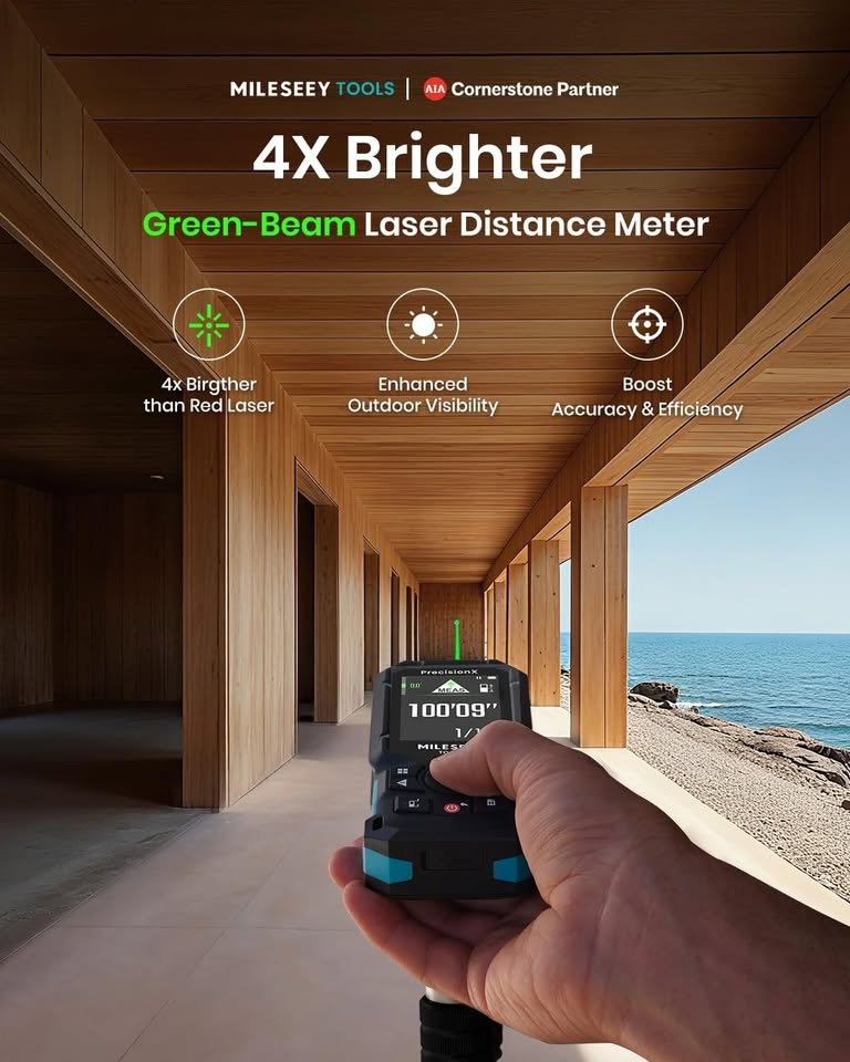 MILESEEY S50 Green-Beam Laser Distance Measure 400ft - photo 3