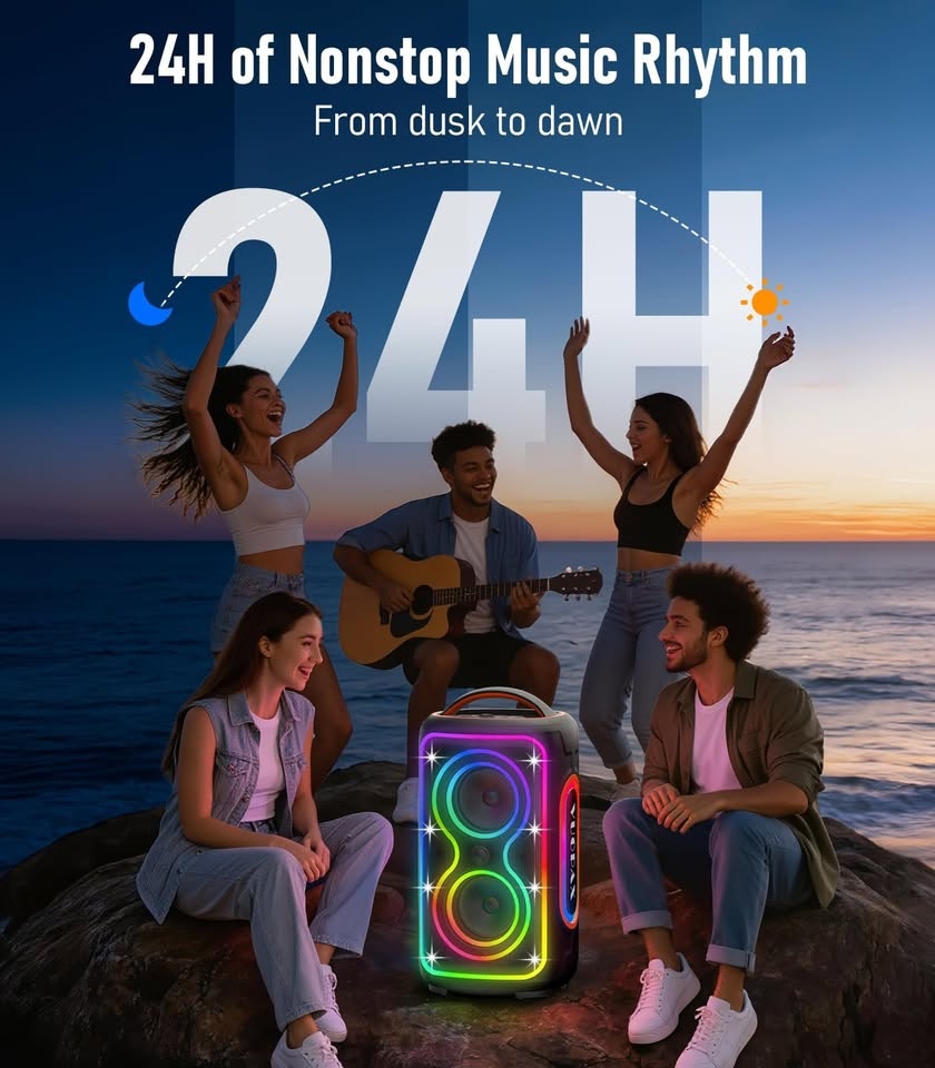 VUOPAX Portable Bluetooth Speaker 200W Loud Sound Party Lights - photo 4