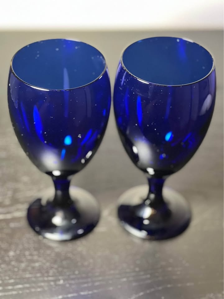 🏆 Vintage Libbey Premiere Cobalt Blue Iced Tea Goblets - photo 2