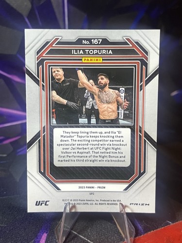 2023 Panini Prizm UFC Ilia Topuria Cracked Ice Prizm Blaster Exc - photo 2