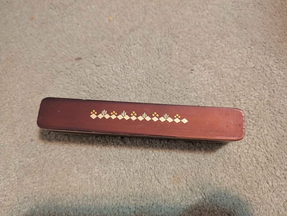 Handmade Wood Inlay Pencil Box Ecuador Folk Art - photo 3