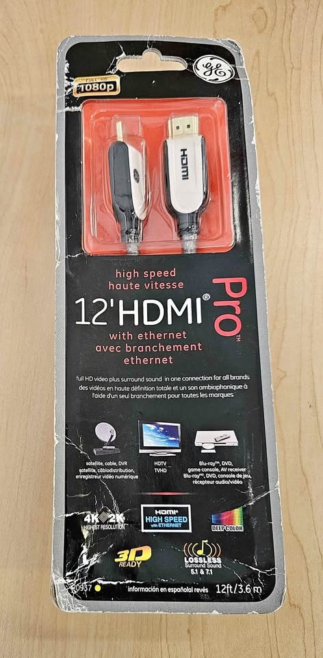 GE Pro Series 12 ft High Speed HDMI Cable