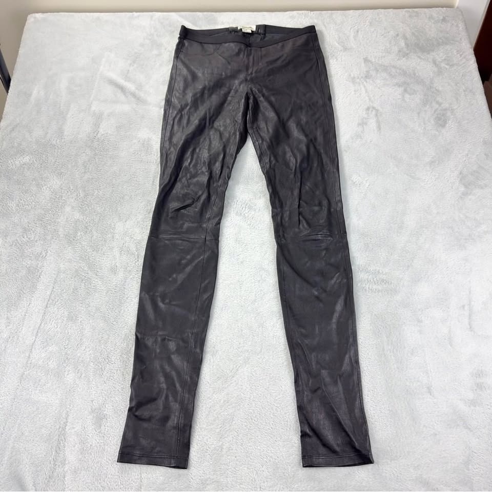Helmut Lang Women's Black Leather Slim Pants Size 8