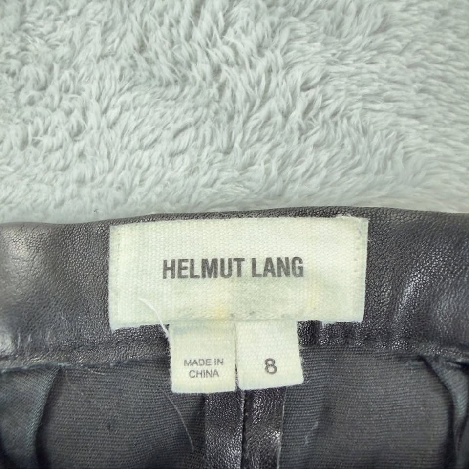 Helmut Lang Women's Black Leather Slim Pants Size 8 - photo 2