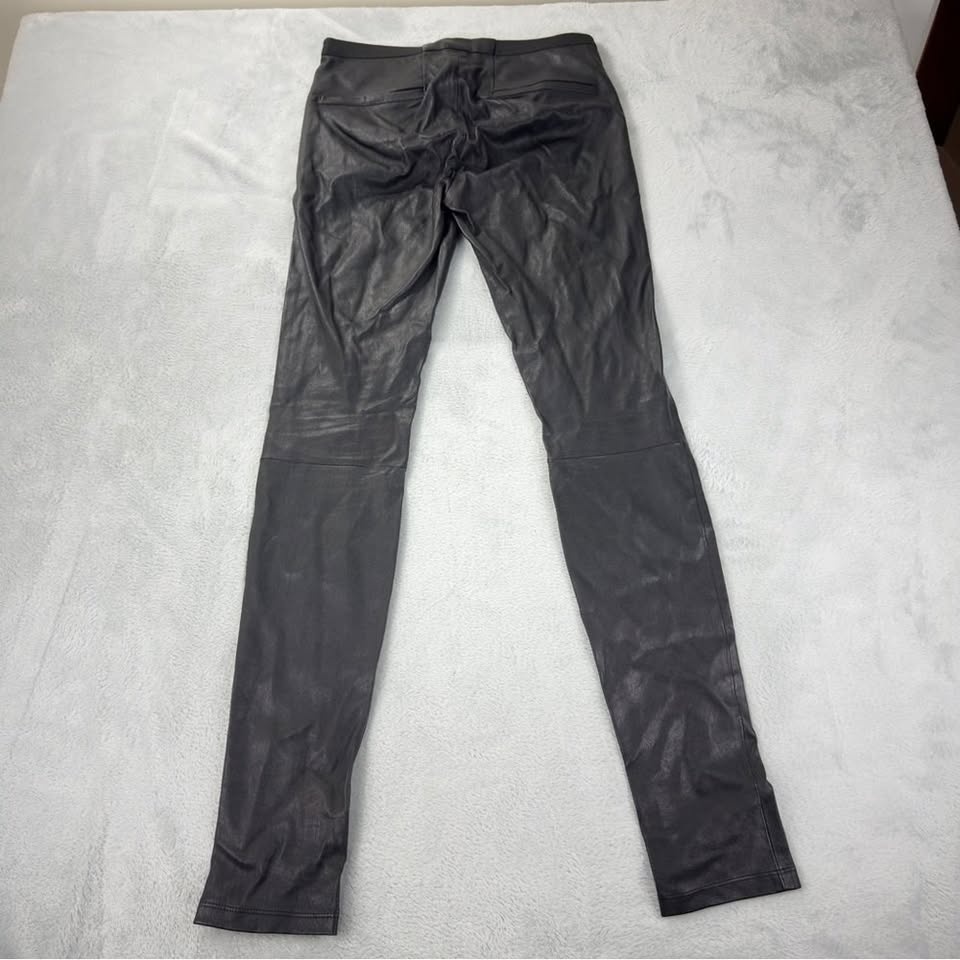 Helmut Lang Women's Black Leather Slim Pants Size 8 - photo 5
