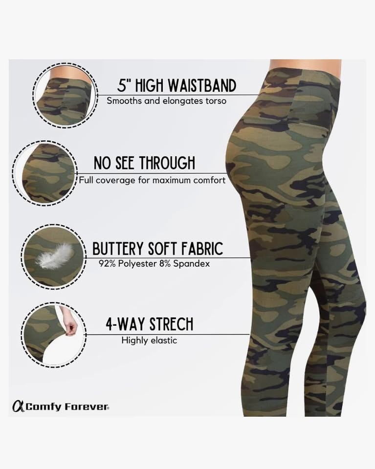 High Waisted Camouflage Leggings - photo 4