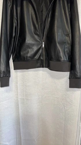 Gap Women Genuine Leather Jacket Size M Black - photo 3