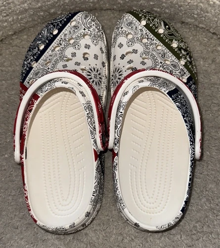 NWTS Crocs Bandana Clog Paisley Multicolor Slip On Sandals US W - photo 3