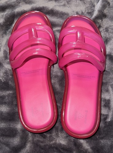 Melissa Telfar Women's Jelly Pink Slide Sandals, Size 11 - photo 4