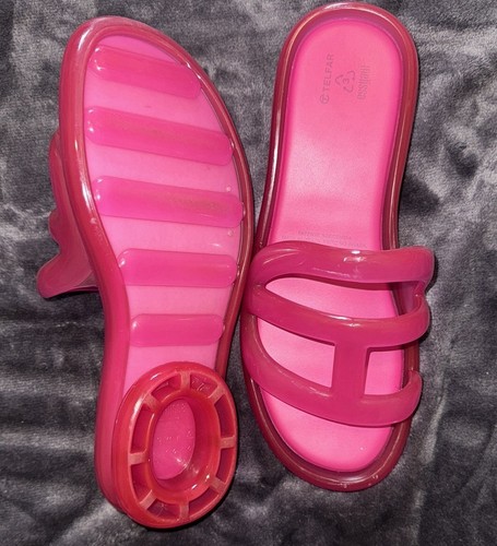 Melissa Telfar Women's Jelly Pink Slide Sandals, Size 11 - photo 5