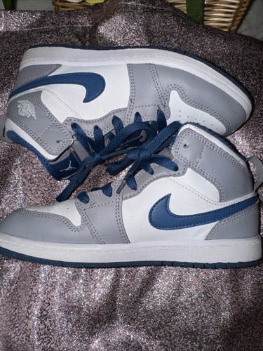 Size 3Y US- Jordan 1 Mid Cement True Blue - photo 3