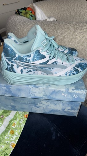 Puma Blue and White Artistic Athletic Shoes Size 11