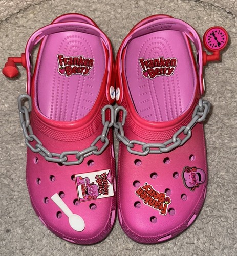 CROCS Pink Slippers with Ventilation Holes and Adjustable Strap