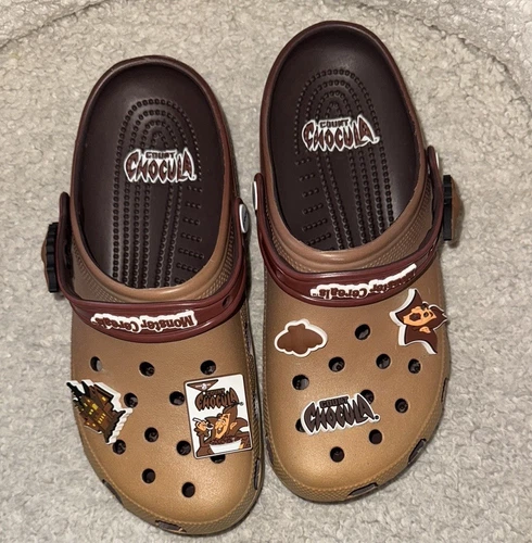 CROCS Brown Slippers with Classic Perforations and Heel Strap Si